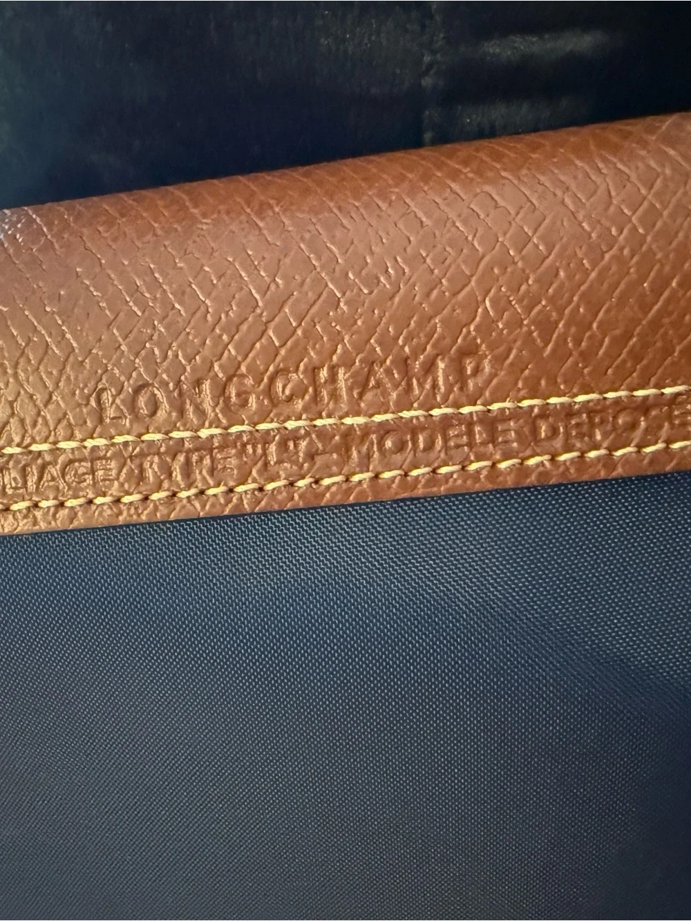 Longchamp Le Pliage “type L” large travel bag in navy blue - Picture 7 of 13